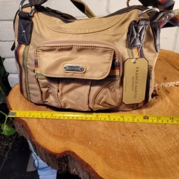 Retro Rainbow Strap Nylon Bag with tethered mini purse - Picture 9 of 16